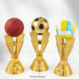 Resin Sports Trophy Troféu em Volibol de Vôlei de Basquete em forma de V Prêmio comemorativo de Evento Esportivo 240429