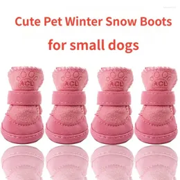 Dog Apparel 4PCS Winter Shoes Cute Puppy Boots Outdoor Walking Warm Snow For Small Chihuahua Pet Protectors