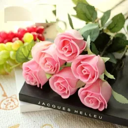 Dekorative Blumen PU Rose Künstliche Blume in massenerer 30 -PCs/Lot Latex gefälschter Büro Weihnachtsvasen