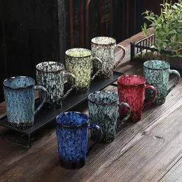 Tassen 400 ml Keramik Kaffee -Reisebecher mit Löffel Bambus Deckel Getränkewaren Tassen Japanischer Stil G012