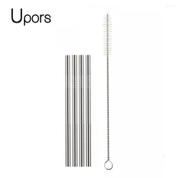 شرب القشوات upors 4pcs 130 6mm Kids Straw Straw Set 304 Stainless Steel قابل لإعادة الاستخدام مع الفرشاة للفرشاة