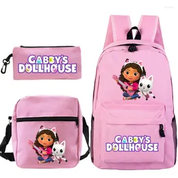 Backpack Gabby Dollouse escolar bolsa de ombro Bolsa Lápis Presente para crianças estudantes