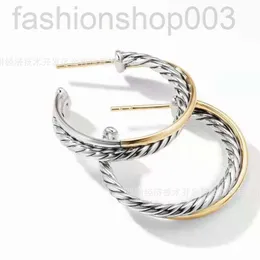 Desginer David Yurma 팔찌 보석 925 Sterling Silver Two Tone Twisted Wire Circular Earrings