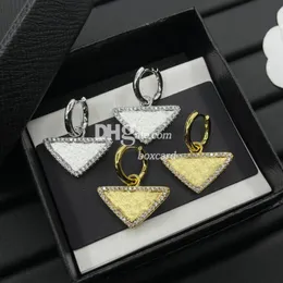 Золотые сережки с каплями Сервины очарование алмазных серьги Треугольные металлические барабанные каналы капель