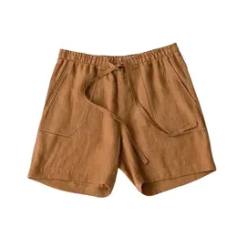 2024 Мужчины летние хлопковые льняные шорты бег бодибилдинг ультратонким сплошным цветом дышащий быстроотлитый случайные пляжные короткие брюки 240513