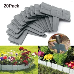 Teppiche 20 Stcs Garten Grenzkante graue Steineffekt Blumenbett DIY Dekor Metall Brieftaschen für Frauen schlank