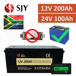 Südafrika New LifePO4 12V 24 V 48V 100AH 200AH Lithium -Akku mit LCD/Ladegerät