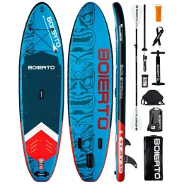 Bolerto Deflatable Paddle Board Totem Lake Blue 106326 Double Blade Stand Up Sup مع ملحقات مقعد Kayak 240509