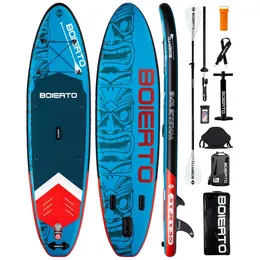 Bolerto Inflatable Paddle Board Totem Lake Blue 106326 Double Blade Stand Up Sup With Kayak Seat Accessories 240509