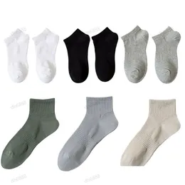 Sports Socks Designer de luxo Cotton para homens Mulheres Tubo preto Brandável cor sólida cor branca de alta elasticidade Mens 5 pares Drop Drop Otc8z