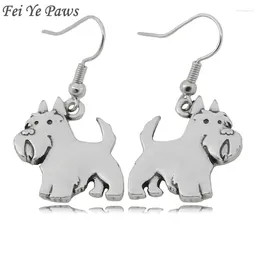 Kolczyki Dangle Fei ye paws punk Scottish Terrier Charm Charm Drop Metal Animal For Women Girls Pet Lover Biżuteria