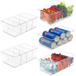 Storage Bottles 2PC Kitchen Cupboard Organiser Box For Spices Drinks With 4 Compartments & Removable Dividers