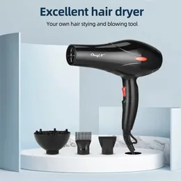 CkeyiN 1600W Hair Dryer Professional Negative Ion Blower Home Use Cold Blow Drying Salon Blower Diffuser Concentrator Nozzle 240508