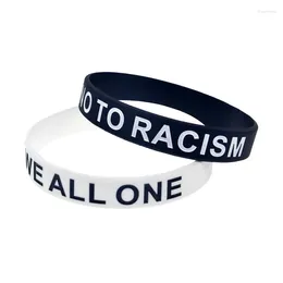 Braccialetti di fascino 50 pezzi Noi NO al razzismo silicone braccialetto sportivo Bracciale per adulti in bianco e nero