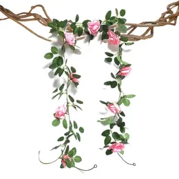 Decorative Flowers Flower Vines Artificial Hanging With Green Leaves Multifunctional 6Ft Realistic Floral Garland ForWedding Arch PartyDeco