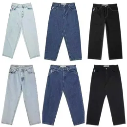 Polar Big Boy Jeans Mens 디자이너 바지 힙합 jorts y2k 바지 스케이트 스트리트웨어 레트로 데님 만화 그래픽 자수 헐렁한 느슨한 핏 의류 Harajuku