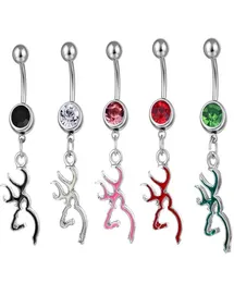 D0067 Browning Deer Belly Navel Button Ring Mix Colors0124360889