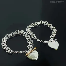 Tiffanyitys S925 Silver Tiffanyjewelry Heart Wiseldants same podwójne strzałkę przebijającą bransoletkę OT Burzacz stalowy łańcuch pieczęci