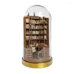 Decorative Figurines Bay Library Miniature Bookcase Creative Book Nook Bookshelf Autistic Kids Anxiety Gothic Home Decor Ornaments