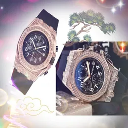 Three Eyes Mens Dwellers Watches 43mm Full Diamonds Ring Iced Out Watch Quartz Movement Men Feature Sports Set Auger Wristwatch Clock S 252n