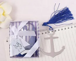 PERSPETTO PARTENZA 100 pezzi Silver Anchor Bookmark Souvenir Navigation Theme Wedding Bridal Bombt