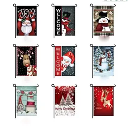 Seria Błogosławieństwo Postcard Garden and Christmas Flags Podwójny druk Święty Mikołaj wiszący obraz bez flagi