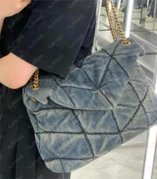 Luksusowe projektanty kołdry torby mody solidne jeansy dżinsowe torby na ramię Crossbody Bag w łańcuchu torebka