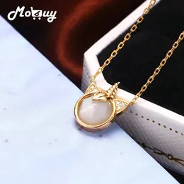 Mobuy Natural Moonstone Neckor Gemstone Pendant for Women Unicorn Necklace 925 Sterling Silver Chain K Gold Plated Ni163 240511