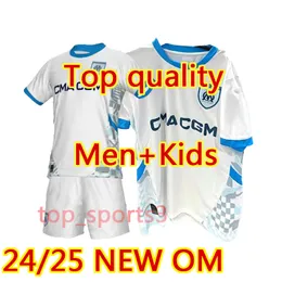 2024 2025 Maillot Marseilles Soccer Jersey Foot Cuisance Guendouzi Алексис Пайет Клаусс Футбольные рубашки Мужские детские детские комплект под руководством ом Олимпик Витинхо