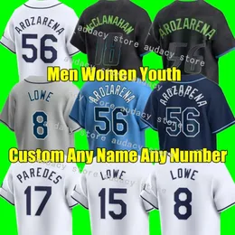 Vendendo 2024 City Connect Nuova maglia da baseball vagare Franco Randy Arozarena Wade Boggs Tampa Bay Shane McClanahan Tyler Glasnow Brandon Lowe Rays Men Women Youth