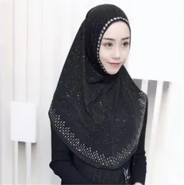 Muslim Headscarves Ready To Wear Hijab Instant Rhinestone Alamira Muslima Shawl Islamic Headband Headwarp 2012244466106