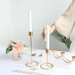 Candle Holders Nordic Style Metal Candlestick Modern Golden Aesthetic Small Kerzenhalter Decor Table Basse