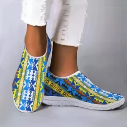 Casual Shoes InstantArts Trendy Ombre African Tribal Print Lightweight Soft Mesh Simple Design Breattable Flat Slip On Zapatos