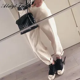 Women's Jeans Aisiyifushi Vintage Ladies Boyfriend For Women Mom High Wasted Pants White Baggy Denim Womens 2024