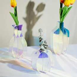 Вазы скандинавский домашний декор радуга красочная акриловая террариум ваза гостиная