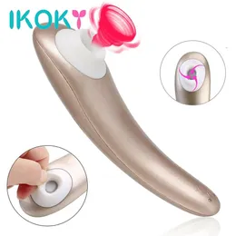 IKOKY Breast Massager Tongue Clit Sucking Vibrator Sex Toys for Women Clitoris Vagina Stimulator Nipple Sucker Oral Sex 240511