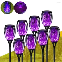 Party Decoration LED Solar Flame Lampe Outdoor -Taschenlampe wasserdichte Landschaft Rasen Tanz Flicker für Gartendekoration