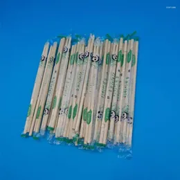 使い捨ての平らな製品50ペア中国の箸ホームカトラリー竹製品木製キッチン用テイクアウトキャンプピクニック