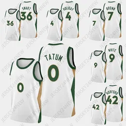 Derrick White Basketball Trikot Jaylen Kristaps Porzingis 8 Jayson Tatum 0 Brown 7 Malcolm Brogdon Robert Williams III Brissett SVI XS-4XL Männer Frauen Jugend 2024 Stadt