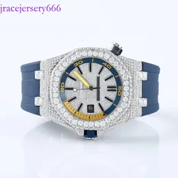 2024 High и Moissanite Diamond Silicone Band Hip Hop Vvs Iced Out Custom Watch for Men GiftVvs