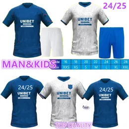 24 25 Rangersów piłkarskich 2024 2025 Away Glasgow Colak Roofe Lundstram Hagi Barker Morelos Tavernier Kent Tillman FC Fashion Jr Football Shirt Men Kids Kit Kid