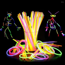 Party Decoration Disposable Glow Stick Pack Vibrant Bulk Set 100pcs Necklace Bracelet Glowsticks For A