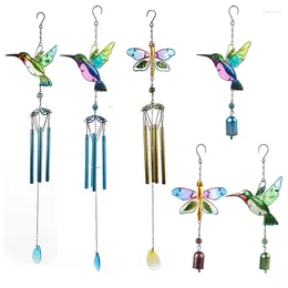 Dekorativa figurer Hummingbird Metal Glass Painted Handicrafts Bells Wind Chime Decorations Home and Courtyard