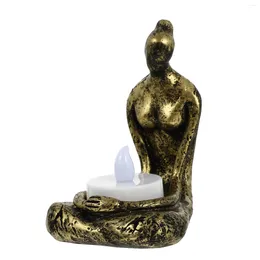 Ljushållare 1 Set Angel Yoga Girl Candlestick Western Religious Prayer Harts Decoration