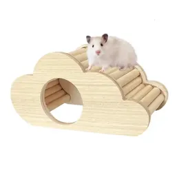 Dvärg hamster gömmer hus dvärg hamster bur trä livsmiljö med klättring stege små djur gömställen skydd tugga leksak häckar 240507