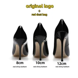 Designer Heels Woman High Heels Shoes 6cm 8cm 10cm 12cm Red Shiny Bottoms Pointed Toe Nude Black Lady Classics Women Wedding Shoes with Dust Bag 34-44