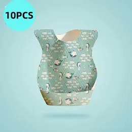 Bibs Burp Cloths Set Sea World Print Print Srupring Ondosable Bib для младенцев для мальчиков и девочек, не тканевых тканевых полотенец, наружные детские нагрудники D240513