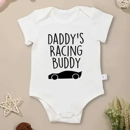 Rompers Dadss Partner Baby Onesie Summer O-Neck krótkie rękawowe ubranie dla małego chłopca