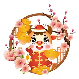 Naklejki okienne 2024 Vinilo Adhesivo para mules murbles chiński rok Zodiak świąteczny dekoracja szafki