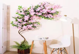 5pc lot Cherry Blossoms Tree Artificial Flowers 3 Fork Sakura Flowers Branch Silk DIY Home Wedding Background Wall Decoration254K4270802